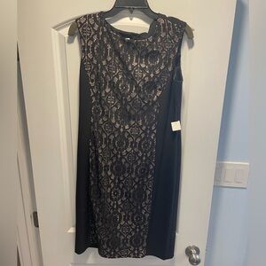 Black/nude lace dress